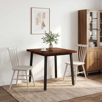 vidaXL 90 x 90 x 75 cm Massief Acacia Hout Donkerbruin en, Huis en Inrichting, Verzenden, Nieuw