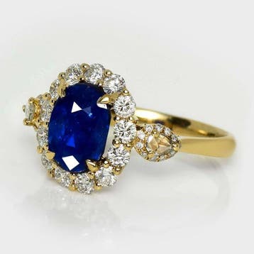 Zonder minimumprijs - Ring - 14 karaat Geel goud, IGI 2,94
