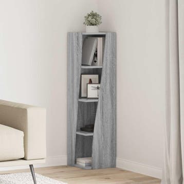 vidaXL Hoekkast 27,5x27x102cm Bewerkt hout Grijs Sonoma, Verzenden