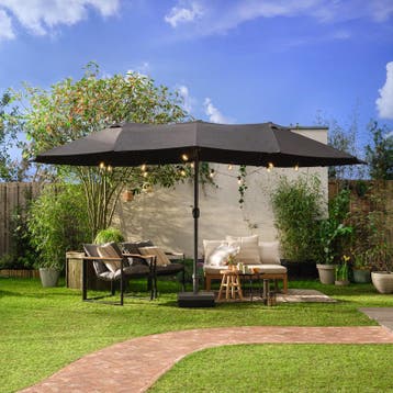 Dubbele parasol incl. hoes - 450 x 270 x 240 cm, Verzenden, Nieuw