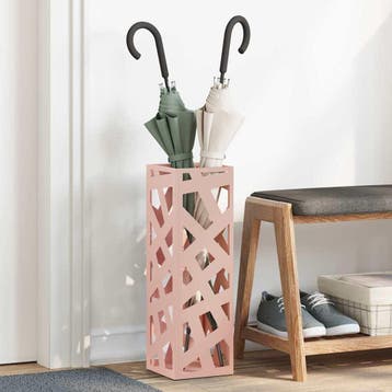 vidaXL Regen Paraplu Stand met opslag Roze 15,5 x 15,5 x 49, Verzenden, Nieuw