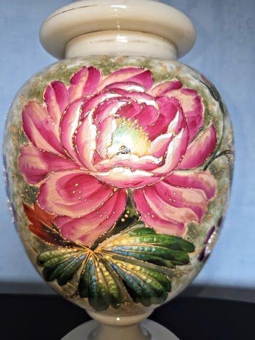Vase avec couvercle - Opaline, Antiquités & Art