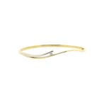 Bicolor gouden slavenarmband; Maat M, Gebruikt, Overige kleuren, Ophalen of Verzenden, Met edelsteen