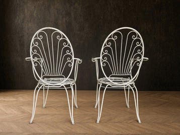 Chaise (2) - Ensemble de deux fauteuils de jardin en fer