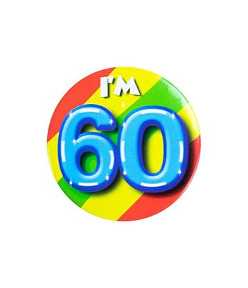 Im 60 Button 60 Jaar 5,5cm, Hobby en Vrije tijd, Verzenden, Nieuw