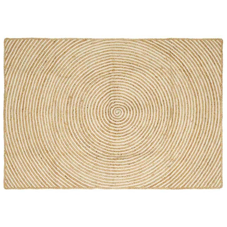 vidaXL Tapijt Natuurlijk en Wit 140 x 200 cm Jute, Maison & Meubles, Ameublement | Tapis & Moquettes, Envoi