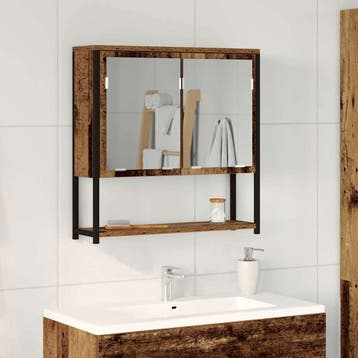 vidaXL Spiegelkast met plank Oudhout 60 x 16 x 60 cm Bewerkt, Verzenden, Nieuw