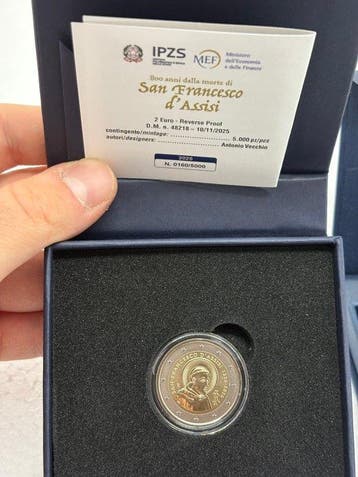 Italië. 2 Euro 2026 San Francesco dAssisi (2 monete)