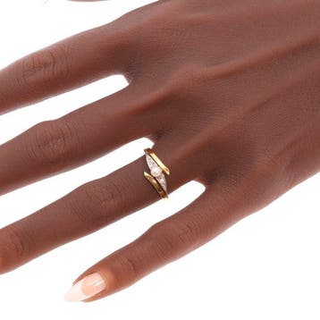 Ring - 18 karaat Geel goud Diamant (Natuurlijk) - Parel -, Nieuw