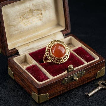 Zonder minimumprijs - Ring - 14 karaat Zilver, Geel goud -, Nieuw