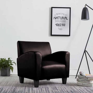 vidaXL Fauteuil kunstleer donkerbruin, Verzenden, Nieuw