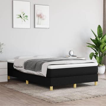 vidaXL Boxspring bed 120x200 cm stof zwart, Huis en Inrichting, Slaapkamer | Bedden, Verzenden, Nieuw