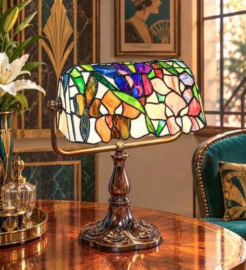 Lampe de notaire / banque - Lamp - Glas-in-lood, Huis en Inrichting, Nieuw