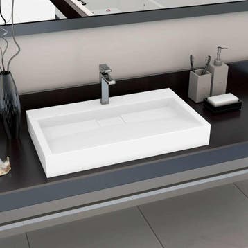 vidaXL Wastafel 80x46x11 cm mineraal gegoten/marmer gegoten, Verzenden