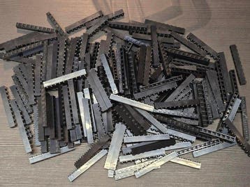 Lego Onderdelen - New Brick 1 x 10 Black 200pcs, Nieuw