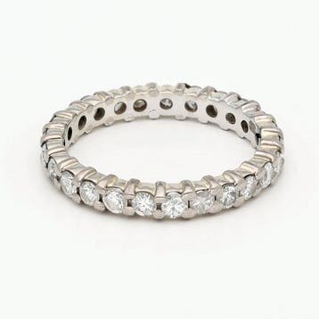 Bague - 18 carats Or blanc - 1.00ct. tw. Diamant (Naturelle), Nieuw