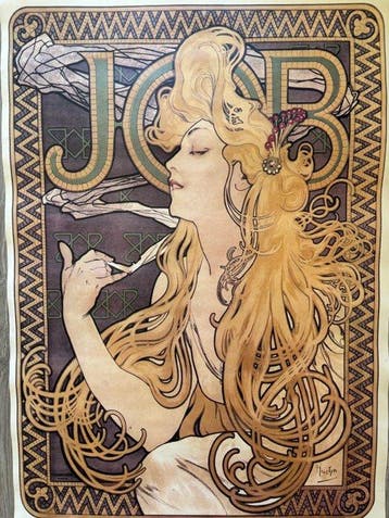 Alphonse Mucha (after) - manifesto Art Nouveau “JOB” - Jaren