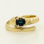Bague - 18 carats Or jaune Saphir - Diamant, Nieuw