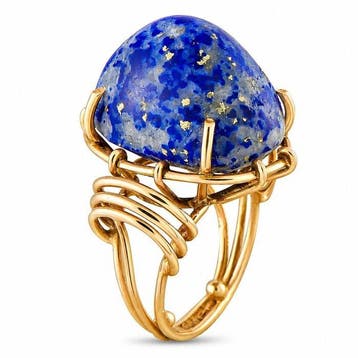 Bague - 18 carats Or rose Lapis-lazuli, Nieuw