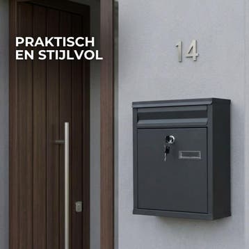 ParcelXL Brievenbus - Compacte Wandbrievenbus - Zwart, Tuin en Terras, Verzenden, Nieuw, Staal, Staande brievenbus