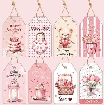 Bloemenkaartjes valentijnkaartjes 8 verschillende set van 48, Nieuw