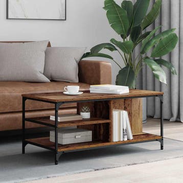 vidaXL Salontafel Oud Hout 100 x 50 x 45 cm Bewerkt hout, Verzenden, Nieuw