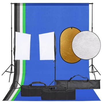 vidaXL Fotostudioset met verlichtingsset, achtergrond en, Verzenden, Nieuw