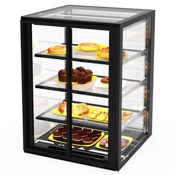Neutrale Vitrine | INTEGRA | Zwart | 4 Niveaus |, Verzenden