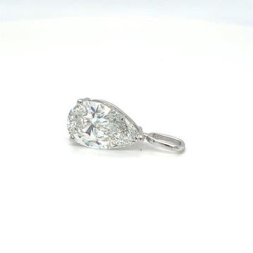 Zonder minimumprijs - Hanger - 14 karaat Witgoud - 4.01ct.