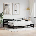 Massief Grenen Slaapbank 80x200cm Zwart | Retour Deal, Nu!, Verzenden, Nieuw