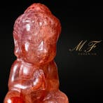 Premium - prachtig Boeddha in vuurkwarts Gravure - Hoogte: