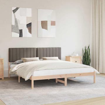 vidaXL Bedframe met Gevoerde Hoofdbord Taupe 180 x 200 cm, Verzenden