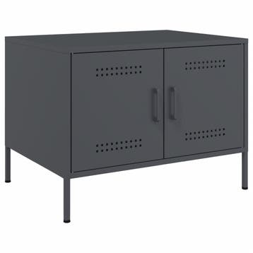 vidaXL Salontafel 68x50x50,5 cm staal antracietkleurig, Verzenden, Nieuw