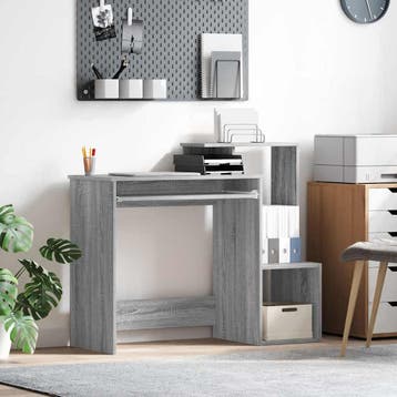 vidaXL Bureau Grijs Sonoma 106 x 41 x 88.5 cm Bewerkt hout, Verzenden