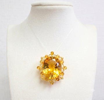 Pendentif - 18 carats Or jaune - 65.63ct. tw. Citrine -, Handtassen en Accessoires, Antieke sieraden