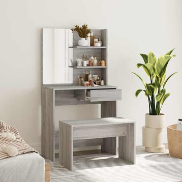 vidaXL Kaptafelset 74,5x40x141 cm grijs sonoma, Verzenden, Nieuw