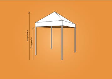 Ambisphere | Vouwtent 2,5x2,5m ORANJE Feesttent-Partytent, Tuin en Terras, Partytenten, Nieuw, Partytent