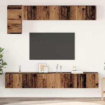 vidaXL Tv-meubelset 5 st Oud Hout Bewerkt hout, Verzenden, Nieuw