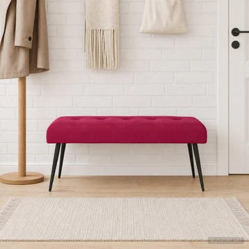 vidaXL Bank met knopen tufting Wijnrood 110 x 40 x 46 cm, Verzenden