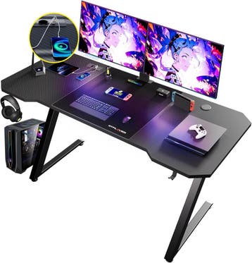 Gaming bureau - Gaming desk - Gaming tafel - 120x60 cm - Zwa, Verzenden