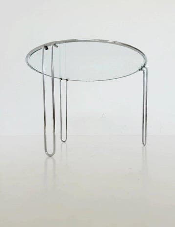 Table basse - Verre, Métal - Table basse en verre et métal, Antiquités & Art