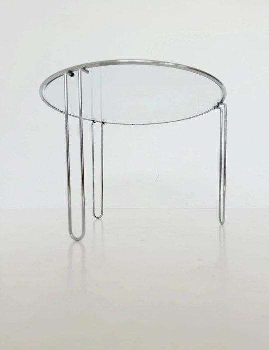 Table basse - Verre, Métal - Table basse en verre et métal, Antiquités & Art, Art | Objets design