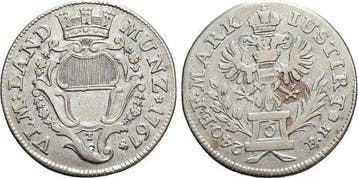 5 Kreuzer 1767 Ulm-stadt, Verzenden, België