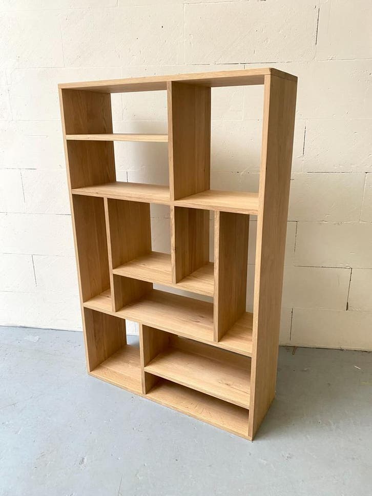 Ethnicraft M-rek Stellingkast Boekenkast Small Eiken -, Huis en Inrichting, Kasten | Boekenkasten, 25 tot 50 cm, Zo goed als nieuw