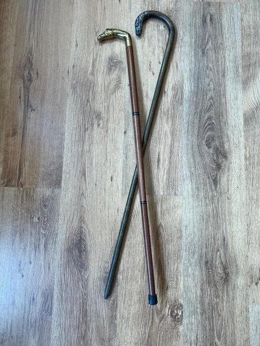 Canne de marche (2) - Bois, Antiquités & Art, Curiosités & Brocante