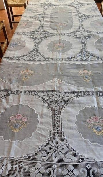 artigianale - Couvre-lit - 280 cm - 250 cm - Nappe /, Antiquités & Art