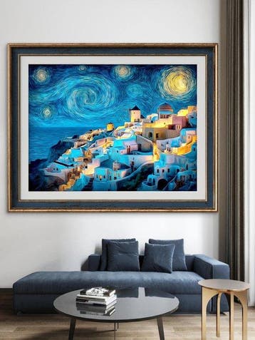 Mrs Art Prime - The Santorini Starry Night in Van Gogh