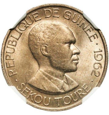 Guinee. 5 Francs 1962 - NGC MS64