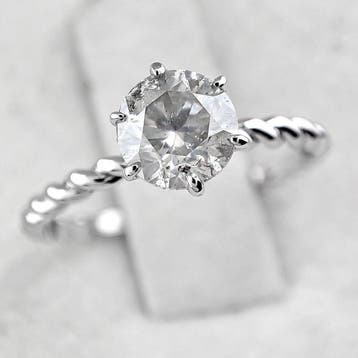 Sans prix de réserve - Bague - 14 carats Or blanc, G/SI -