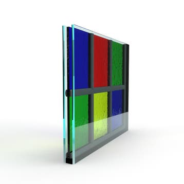 Dubbel glas - glas in lood gekleurd, Doe-het-zelf en Bouw, Glas en Ramen, Verzenden, Nieuw